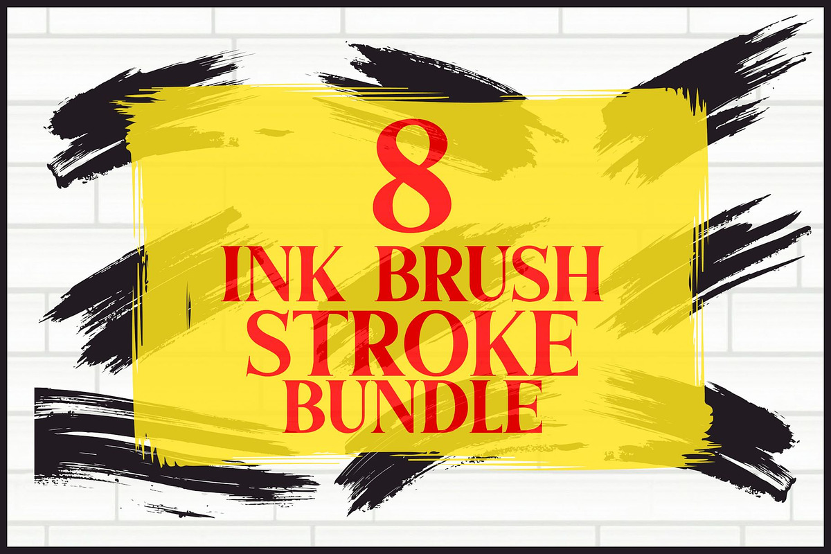 Ink Brush Stroke Bundle Set, an Illustration by Designs_River (Photo 1 of 9)