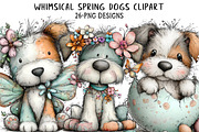 Whimsical Spring Dogs Clipart, an Illustration by Daily.Designs (Thumbnail 1 of 7)