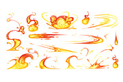 Forks of flame, fire set + patterns, an Object Illustration by PaperTrident (Thumbnail 2 of 5)