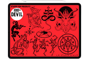 Devil - Procreate Tattoo Stamp Set, a Brush Add-On by LA Studio Sthlm (Thumbnail 4 of 7)
