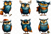 Quirky Christmas Owl Clipart, an Illustration by Black Bird Studio (Thumbnail 4 of 6)