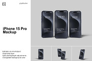 iPhone 15 Pro Mockup, an iPhone Mockup by Graphiculon (Thumbnail 1 of 11)