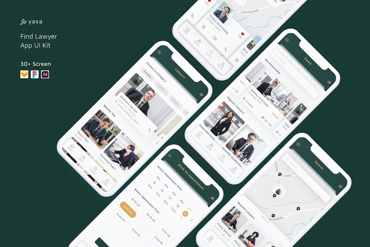 Yasa - Find Lawyer App UI Kit, an App Template by Betush (Photo 1 of 6)