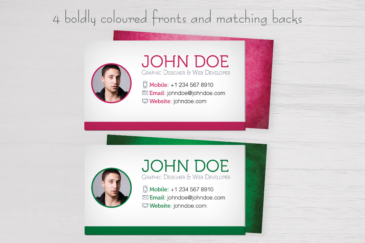 4 Colorful Textured Business Cards, a Business Card Template by Dragoș Neagu (Photo 2 of 4)