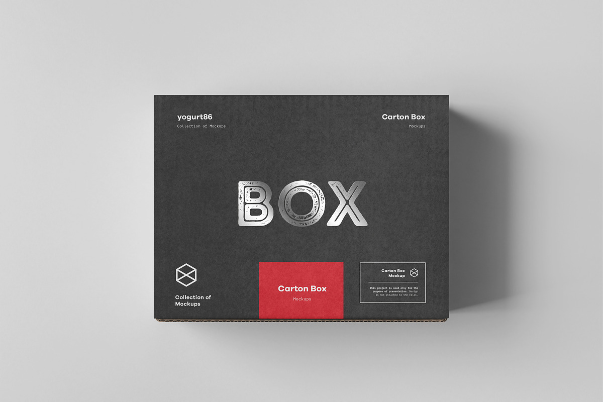 Carton Box Mock-up 135x105x60, a Product Mockup by Yogurt86 (Photo 5 of 10)