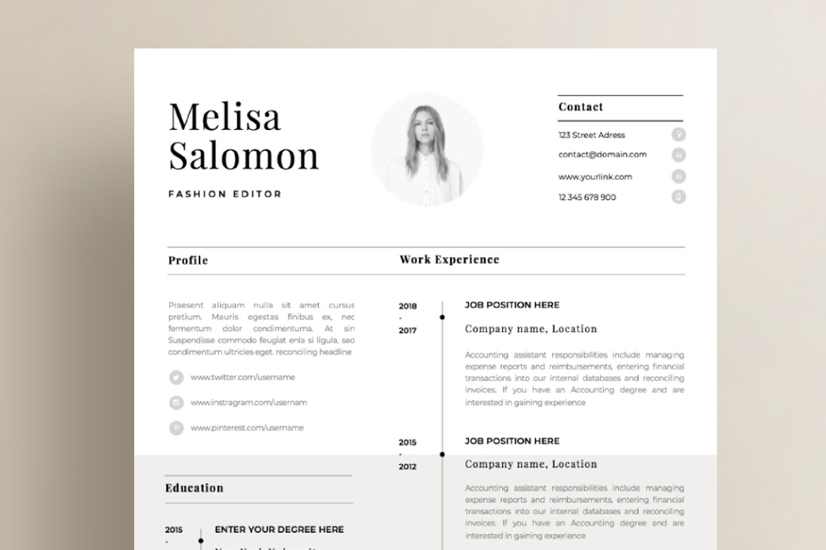 Resume Template 1, 2 page | Paris, a Resume Template by Resume Angels (Photo 2 of 11)