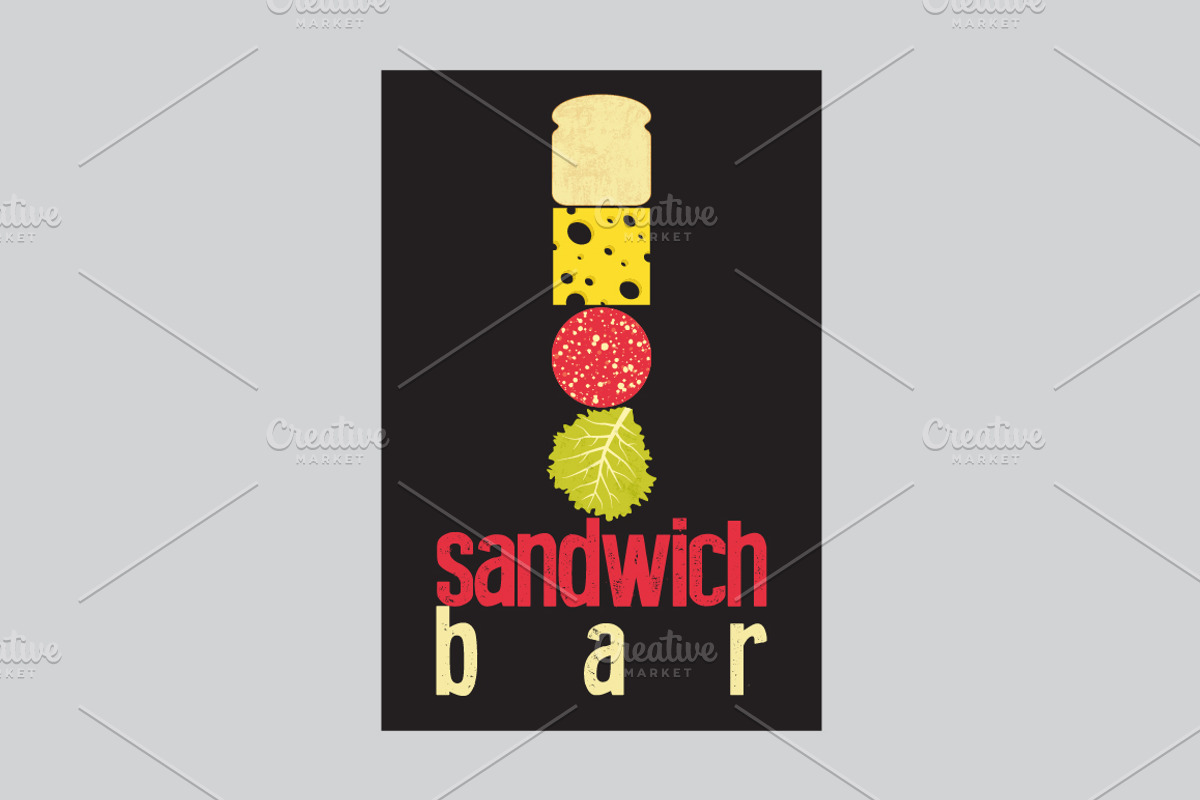 Sandwich Bar grunge vector posters., a Food Illustration by PoPaShop (Photo 3 of 7)