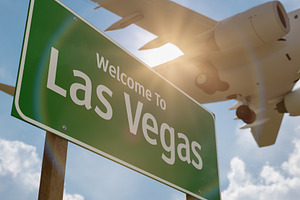 Welcome To Las Vegas Green Road Sign, a Transportation Photo by Andy Dean Photography