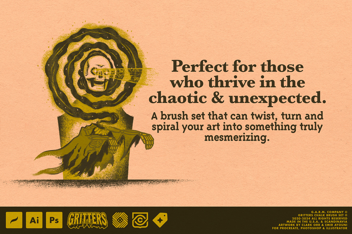 Gritters Chalk Brushes (Photoshop), a Brush Add-On by G.A.R.M. Company (Photo 4 of 13)
