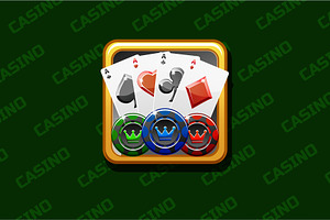 Vector Set Casino Icons For Gambling