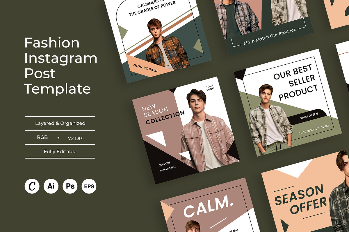 Fashion Instagram Post-Ai Psd Canva, a Social Media Template by Jiwstudio (Photo 1 of 4)