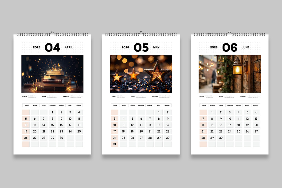 2026 Wall Calendar Template Layout, a Stationery Template by MightyDesign (Photo 3 of 8)