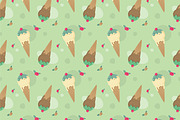 Ice Cream pattern vector set, a Pattern Graphic by Cheeba Ribba Designs (Thumbnail 2 of 4)