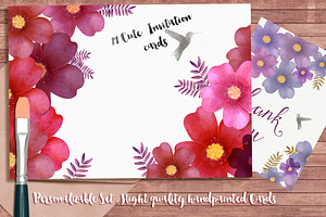 Personalized Invitations Floral Set, an Invitation Template by Narais