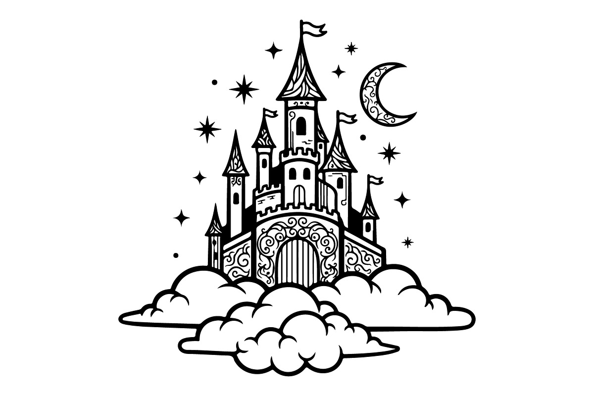 Fantasy Castle Cloud Moon Bundle, an Object Illustration by Gaye Art (Photo 23 of 30)
