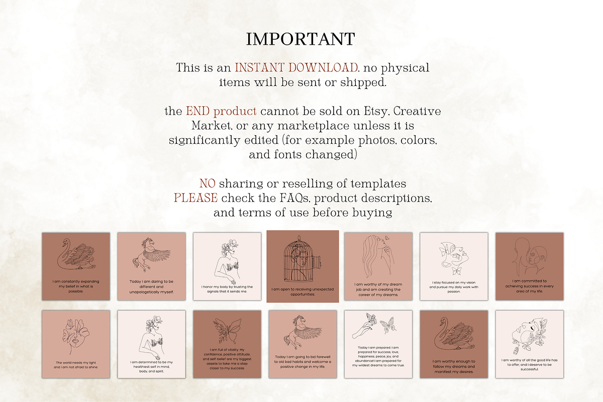 Minimalistic Affirmation Card Deck, a Design Template by Digital By Nikoleta (Photo 9 of 9)