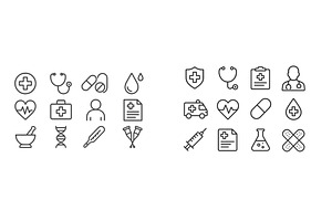 Collection of minimalist healthcare, a Healthcare Illustration by ZinetroN