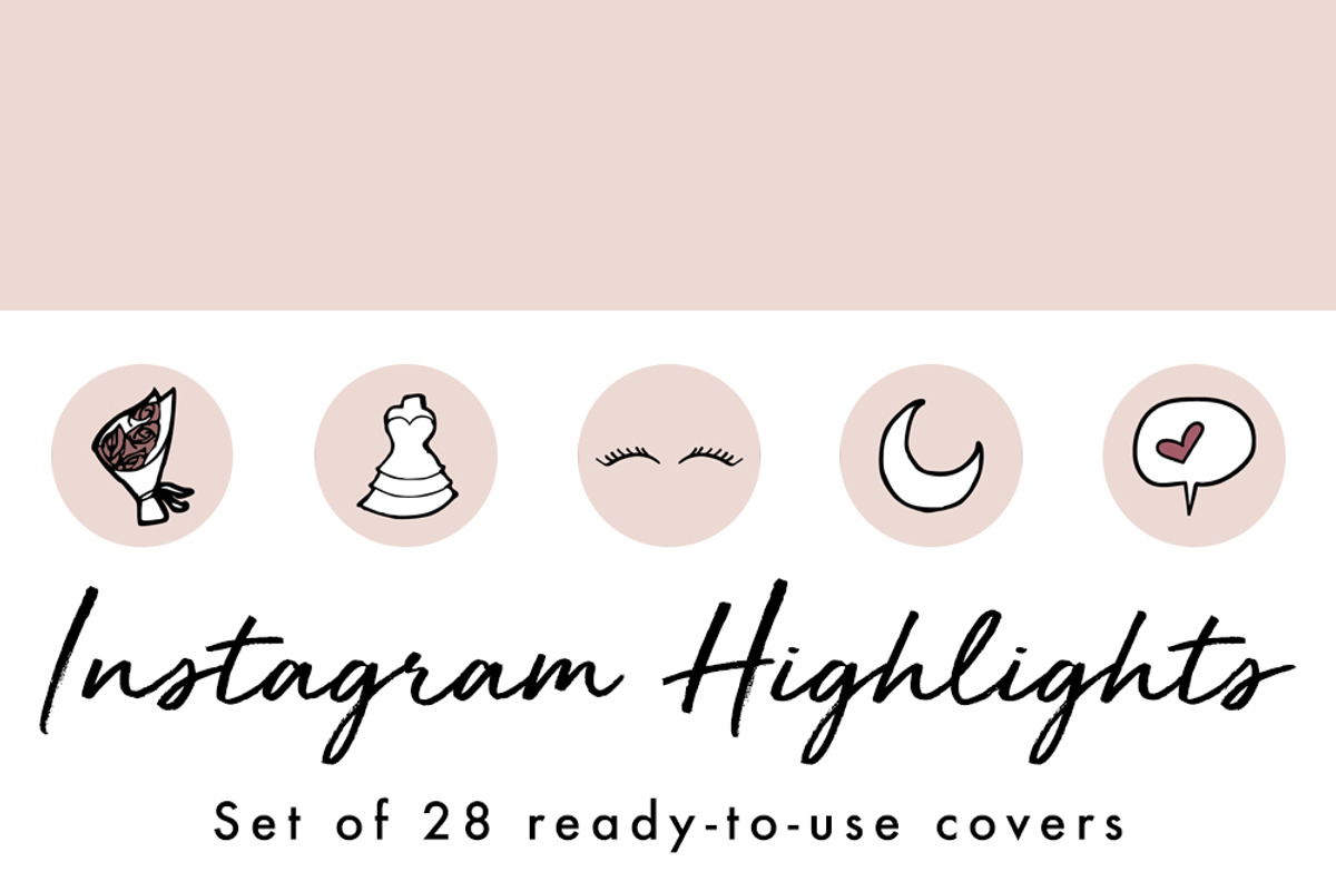 28 Instagram Stories Highlight Icons, a Social Media Template by The Reverie Collective