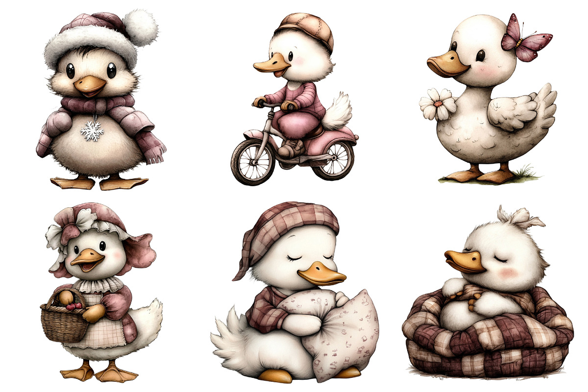 Whimsical Geese Clipart Bundle, an Illustration by Daily.Designs (Photo 4 of 5)