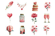 Valentine Watercolor Clipart, an Illustration by DreamArtGraphic (Thumbnail 4 of 4)