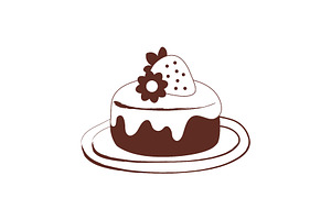 Hand painted dessert illustration
