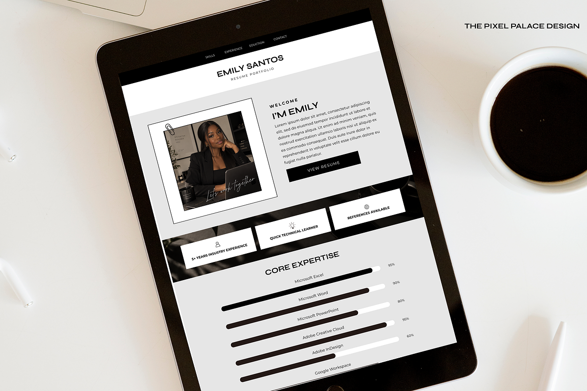 Resume Website Template Simplistic, a Landing Page Template by The Pixel Palace (Photo 5 of 6)