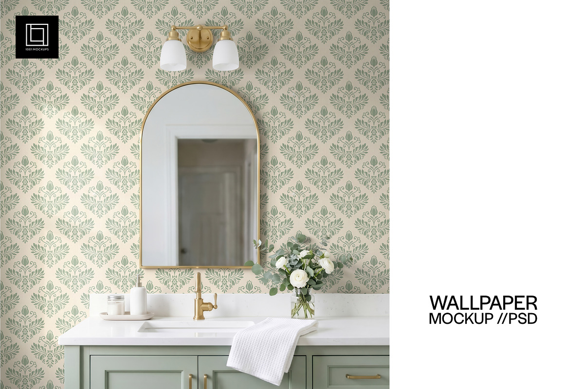 Bathroom Wallpaper Mockup PSD, a Household Mockup by 1001 mockups (Photo 1 of 12)
