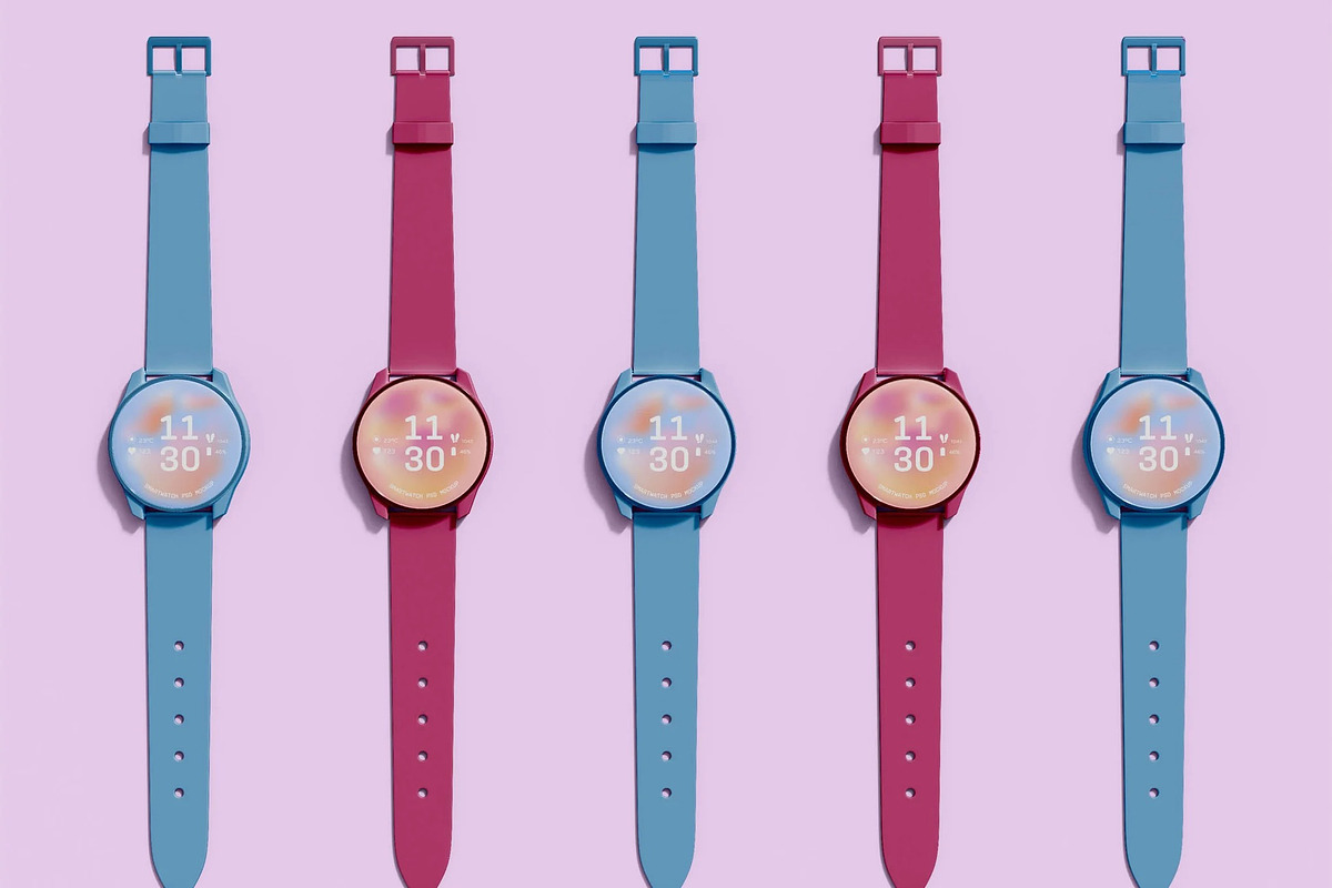 Digital Smartwatch Screen Mockup, a Wearable Device Mockup by skybluecreative (Photo 2 of 2)
