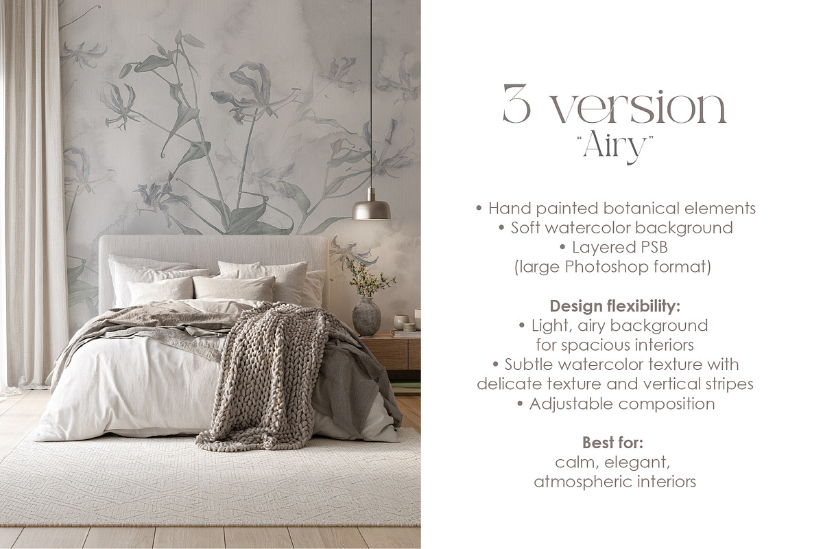 Glorioza floral wall mural, a Wallpaper Graphic by Timofi Art (Photo 14 of 18)