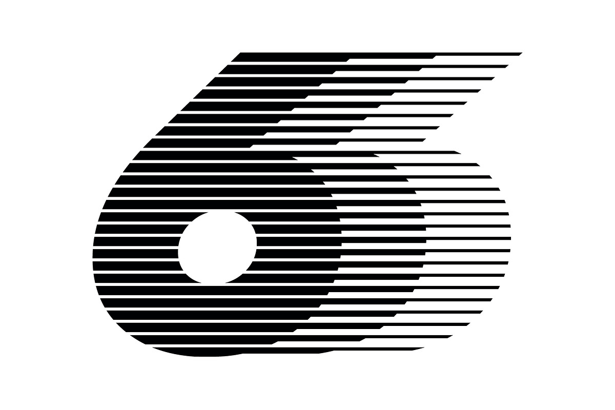 Number 6 speed motion lines logo, a Branding & Logo Template by Leksono (Photo 2 of 2)