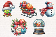 Christmas Sport Balls Sublimation PN, an Illustration by CreationArt (Thumbnail 3 of 6)