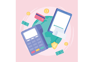 online transactions money, a Finance Illustration by studiogstock