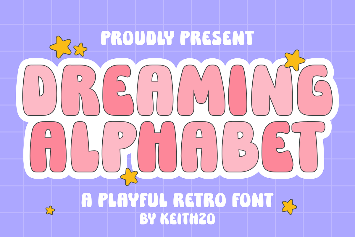 Dreaming Alphabet -Retro Groovy Font, a Sans Serif Font by Keithzo (Photo 1 of 8)