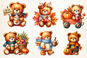 Autumn Teddy Bear Clipart, an Illustration by Dream Creation (Thumbnail 5 of 6)