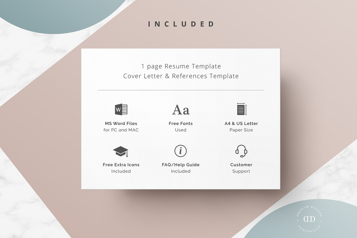 One Page Resume Template, a Resume Template by DemeDesign (Photo 5 of 5)