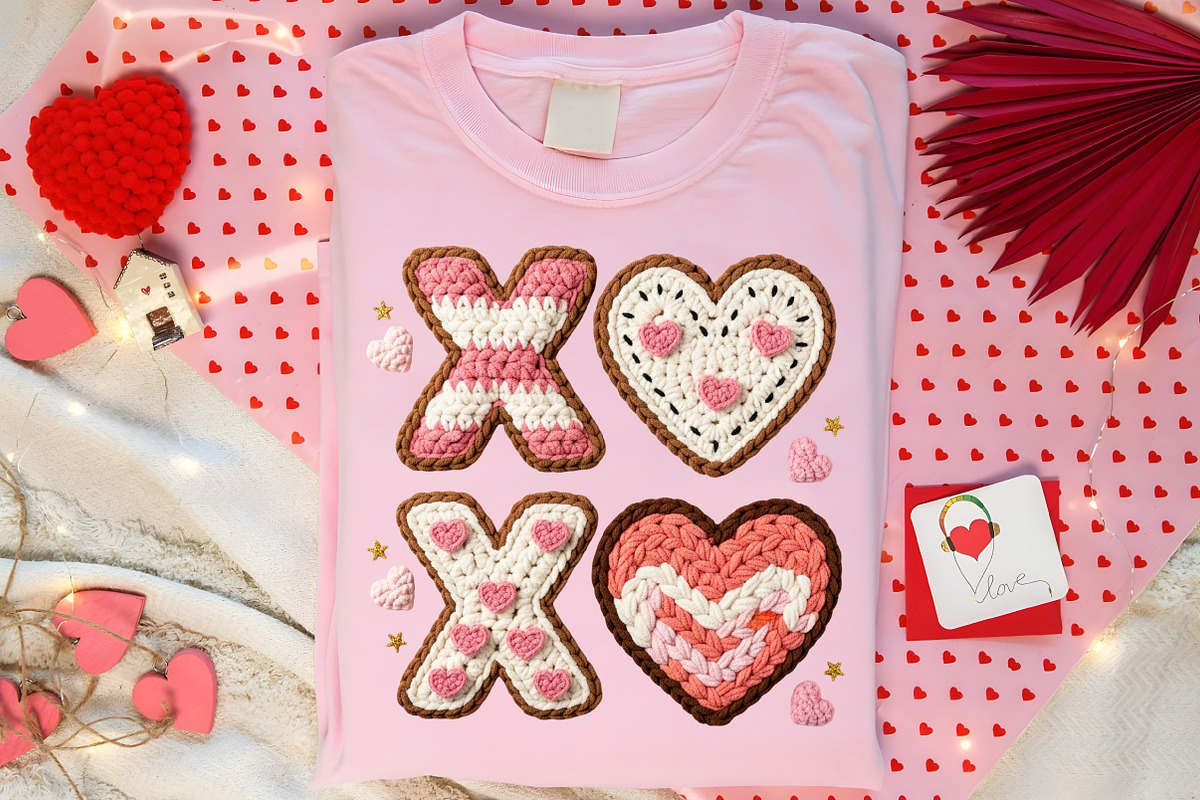 XOXO Valentine Day Heart Faux PNG, an Illustration by Canvas Craft (Photo 7 of 7)