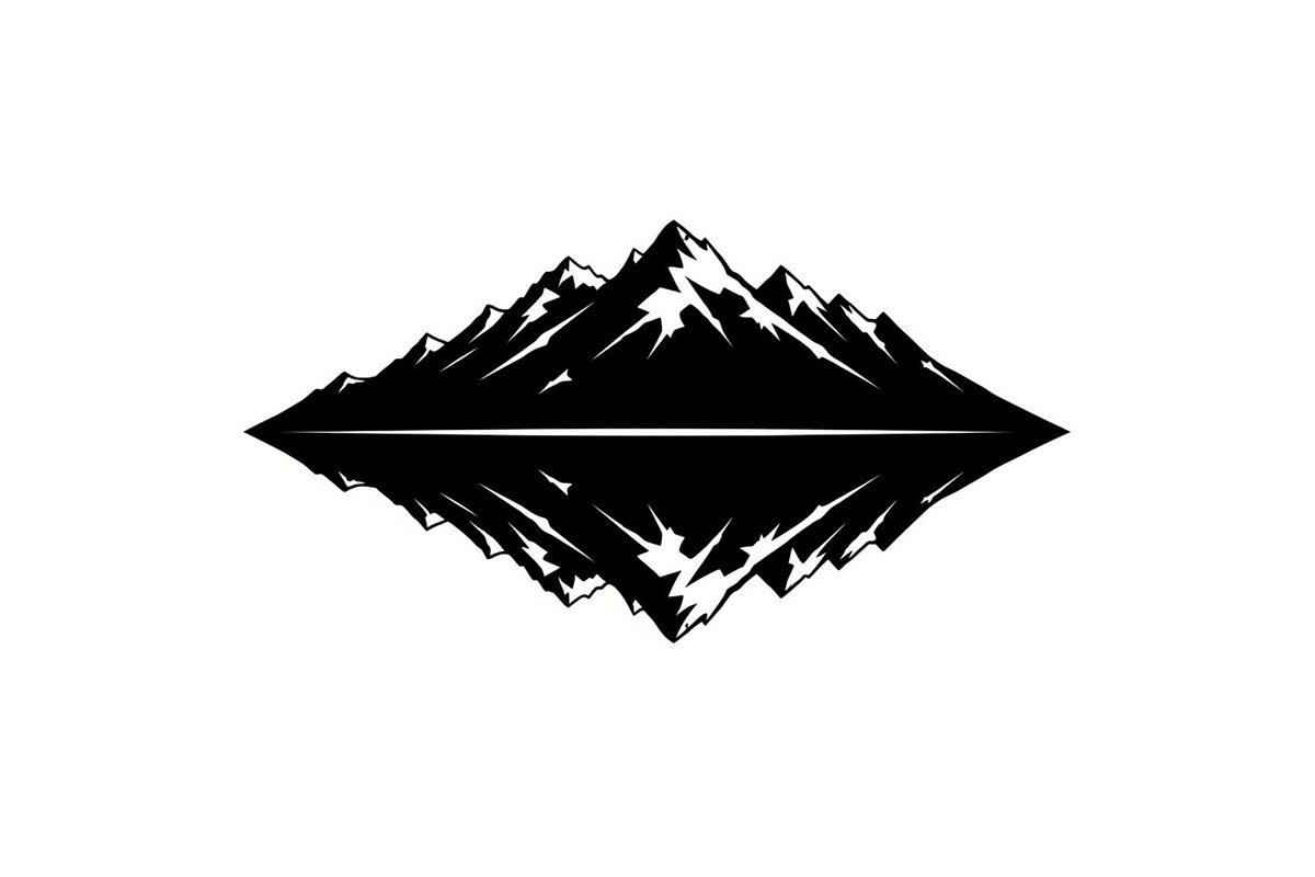 Minimal Mountain Lake Silhouette, a Graphic by hafijul (Photo 3 of 15)