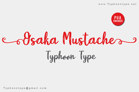 Osaka Mustache font preview 3