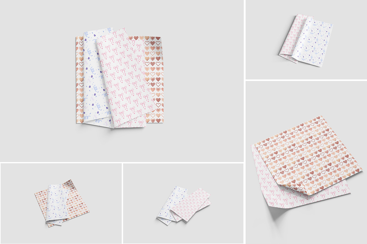 Gift Wrapping Paper Mockup Set, a Product Mockup by Indah (Photo 1 of 6)