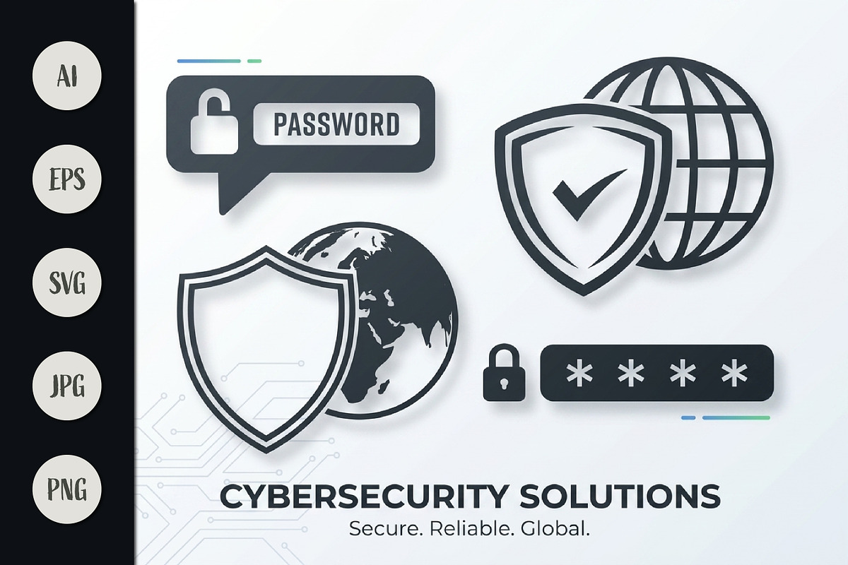 Digital Password Protection, a Technology Illustration by Saba Vector (Photo 1 of 3)