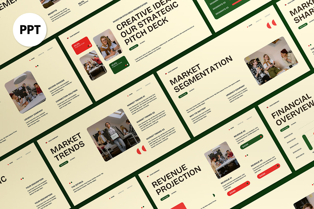 Beige Modern Investor Pitch Deck PPT, a Presentation Template by graphicook (Photo 1 of 5)
