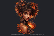 Pumpkin Queen Halloween clipart set, an Illustration by ThatsDesignArt (Thumbnail 3 of 10)
