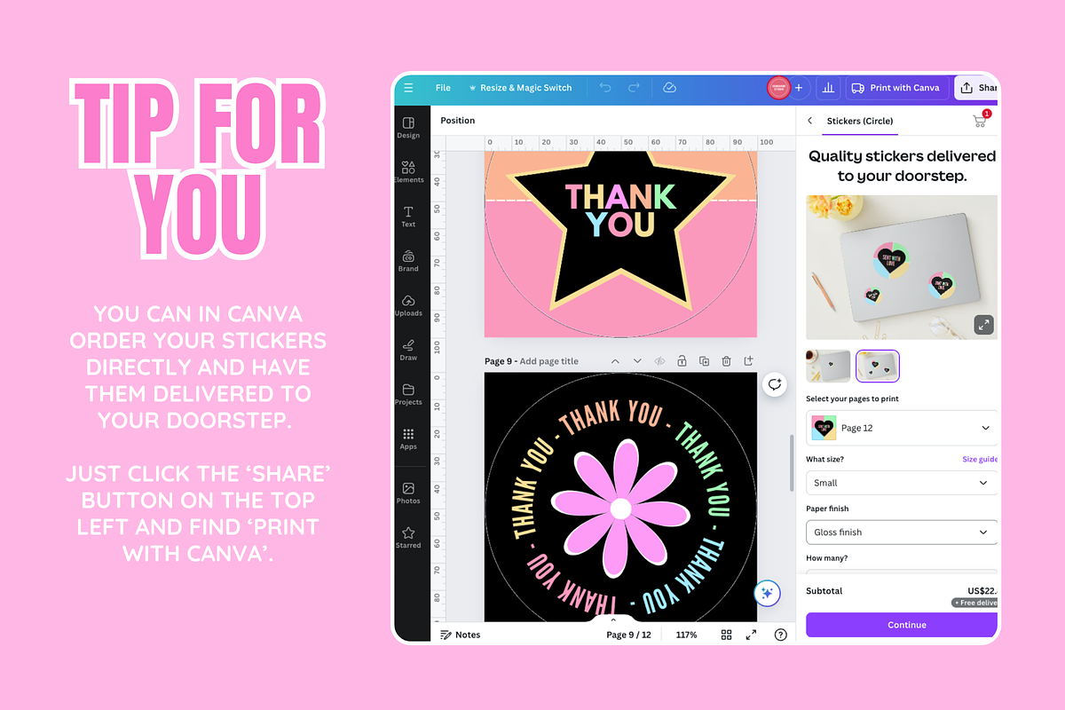 Pastel Neon Packaging Stickers, a Stationery Template by SunshineStudioBoutique (Photo 4 of 9)