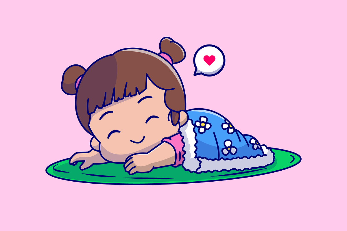 Cute Girl Sleeping With Blanket, a Person Illustration by Catalyst Labs (Photo 2 of 3)