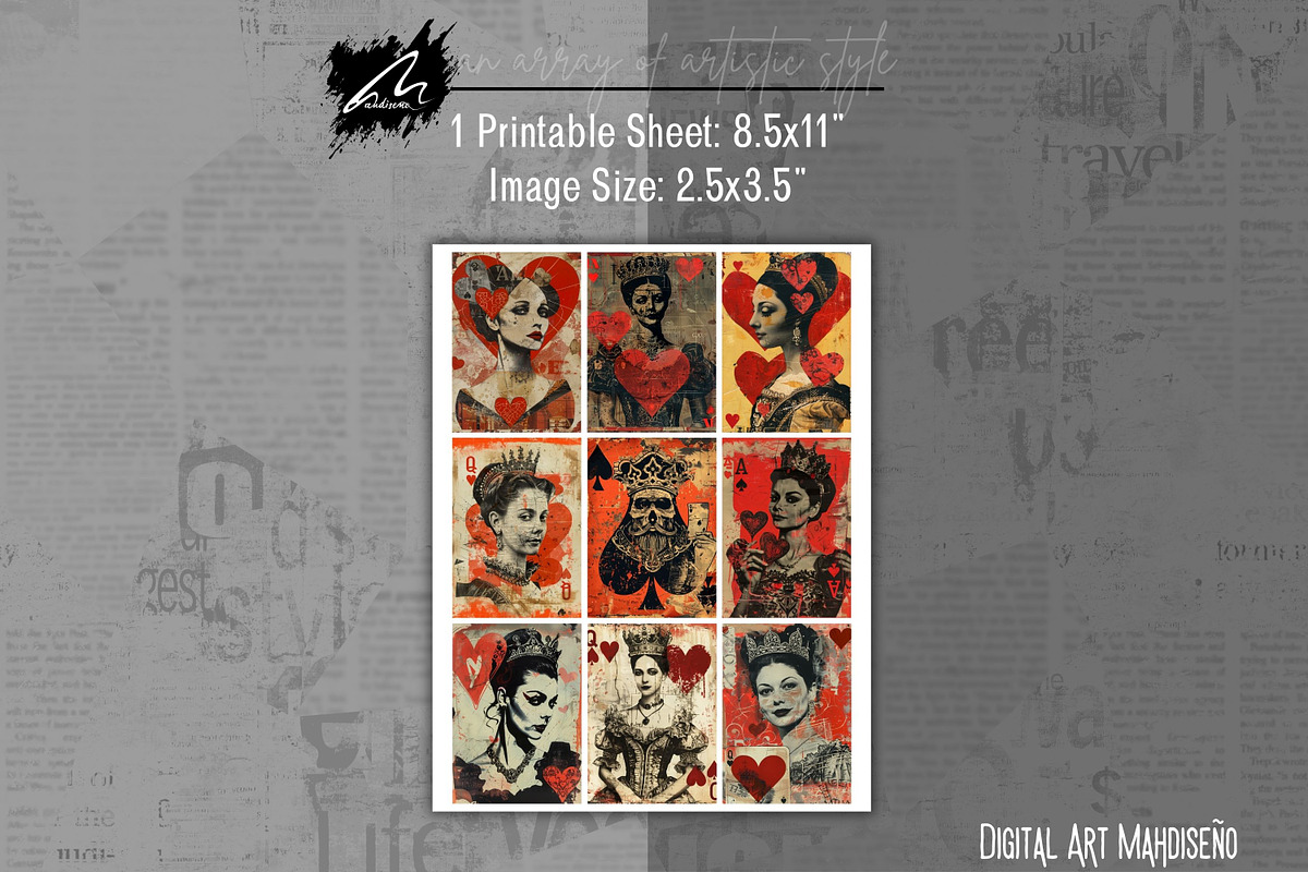 Whimsical Queen Playing Card Pages, a Person Illustration by Digital Art Mahdiseño (Photo 6 of 10)
