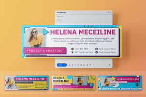 Memphis Email Signature, a Social Media Template by Artnivora.Std