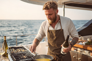 Cooking on a yacht near the sea, a Photo by Beautiful things
