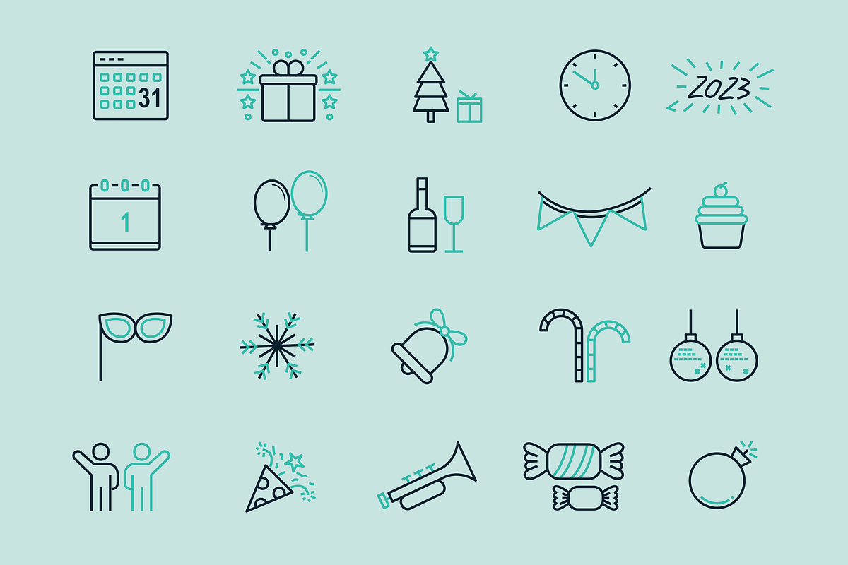20 New Year Celebration Icons, an Icon by Creative VIP (Photo 2 of 5)