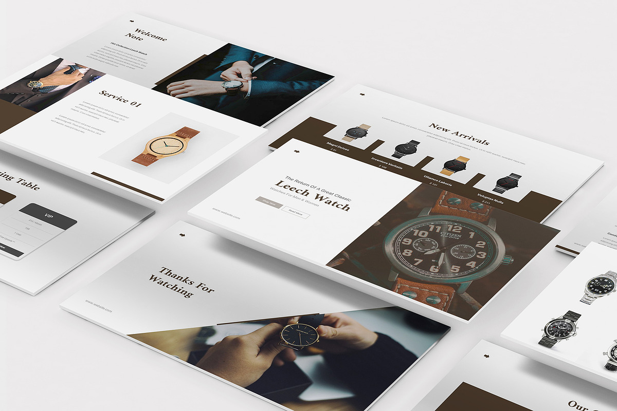 Watch Shop Powerpoint Template, a Presentation Template by Formatika Studio