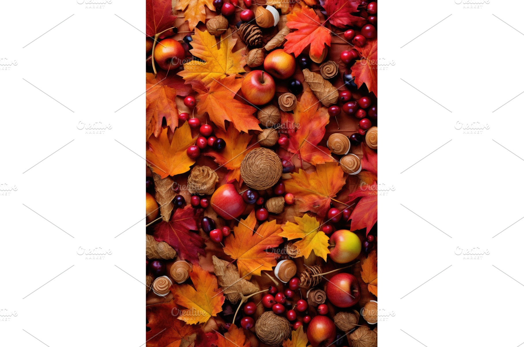 colorful autumn leaves and acorns, a Background Photo by Sergey Kotenev